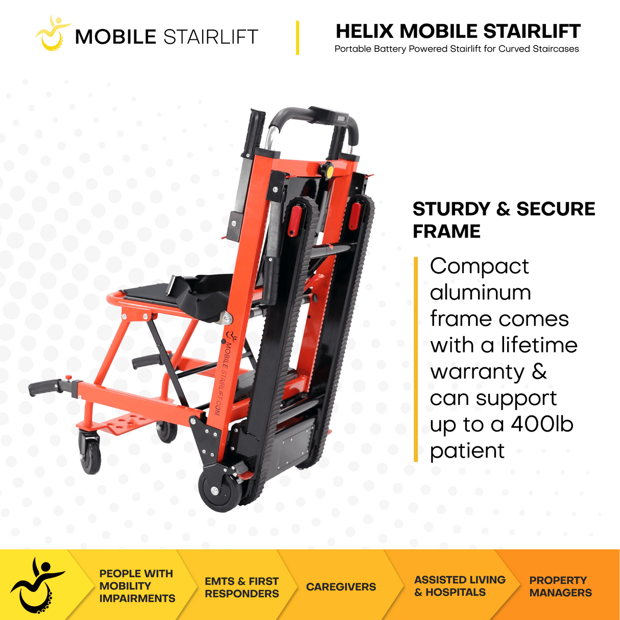 Mobile Stairlift Helix - Battery Powered & Portable Round Stair Chair -  Minor Cosmetic Defects